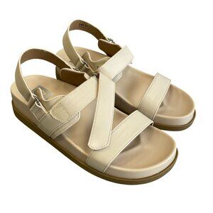 NEW Dolce Vita Argyle Women's Size 8 Strapy Platfrom Sandals Sand White/ Cream